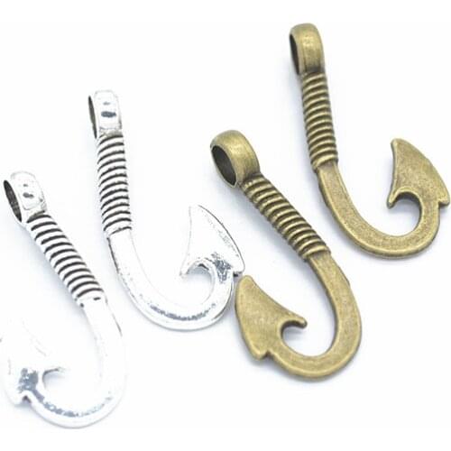 60pcs Fish Hook Charms DIY Jewelry Making Pendant Fit Bracelets Necklaces Earrings Handmade Crafts