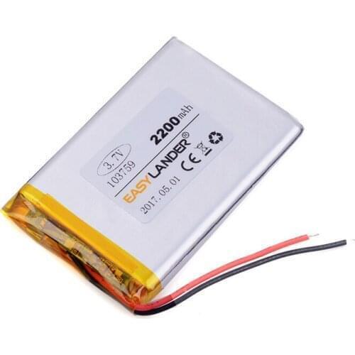 103759 3.7V 2200mAh Rechargeable li Polymer Battery For tablet pc DVR E-BOOK MP5 power bank phone 103860 903759 DVD