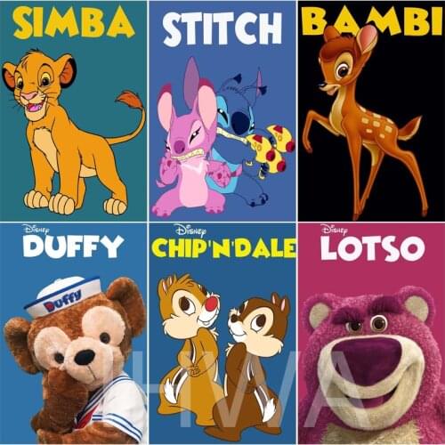 Diamond Painting Disney Stitch and Simba 5D DIY Full Drill Cartoon Characters Embroidery Art Mosaic Home Decoration Gift