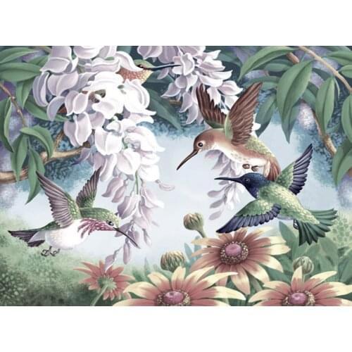 Diy diamond painting 5D Hummingbird embroidery full square round diamond mosaic Embroidery flower daisy Rhinestone decor A2160