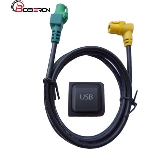 Car USB AUX Data Adapter Switch Audio Cable Switch Plug Button For VW Golf 5 6 MK6 Jetta 5 MK5 Rabbit Scirocco RCD510 RNS315