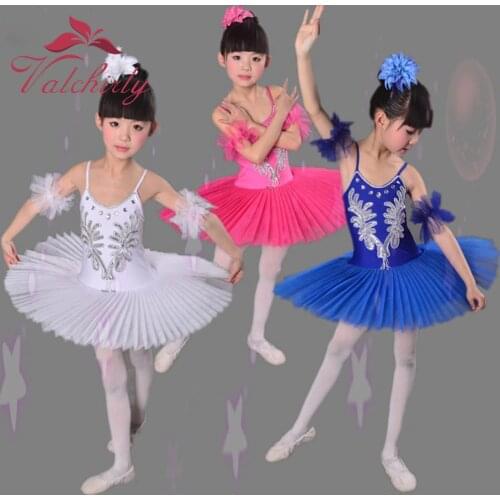 New Swan Lake Ballet Dress Kids Professional Platter Tutu Ballet Dress For Girls Leotard Straps Stage Performance Dancewear