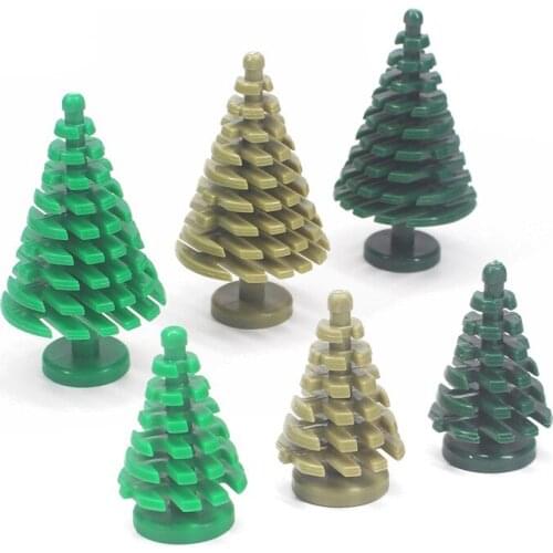 Buildmoc Compatible Assembles Particles 2435 2x2x4 Small Christmas Tree Building Blocks Parts Diy Educational Tech Toys