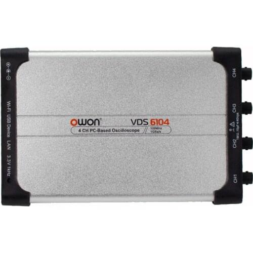OWON VDS6074/VDS6104 Digital Oscilloscope 4 Channels 70MHz/100Mhz 8Bits Handheld Portable USB Oscilloscopes 10M Redcord Length