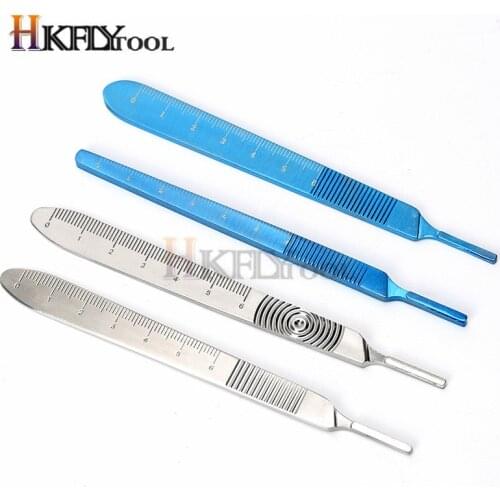 Stainless Steel Knife Handle Blade Holder,Titanium Surgical Knife Handle Cosmetic Surgery Tool Handle