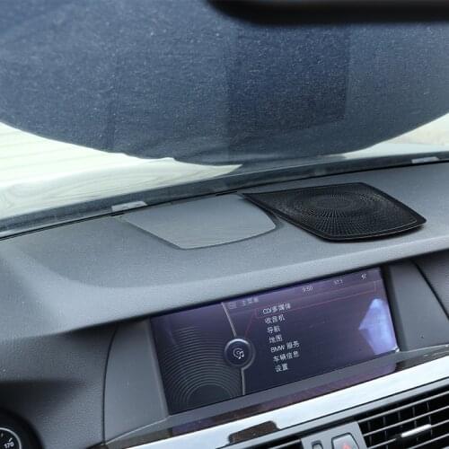 For BMW 5 7 Series F02 F10 2009-2017 Aluminum Alloy Black Car Central Control Dashboard Speaker Mesh Cover Car Accessories
