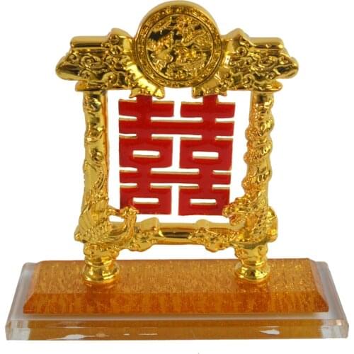 Feng Shui The double blessing has descended upon the house Decoration W Glass Base F1009