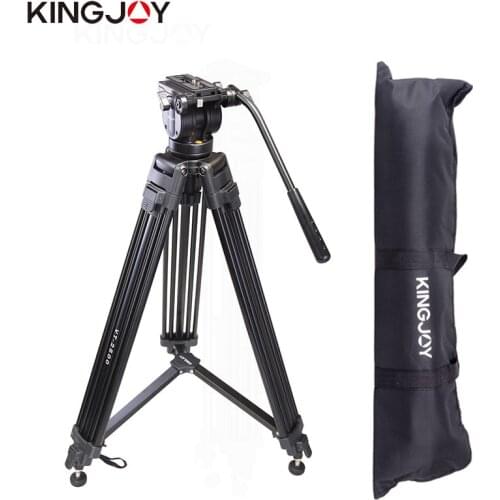 Kingjoy VT-2500 Professional Light Weight Aluminum Camera Tripod Stand Holder Stable Fluid Damping Tripod Kit For All Models