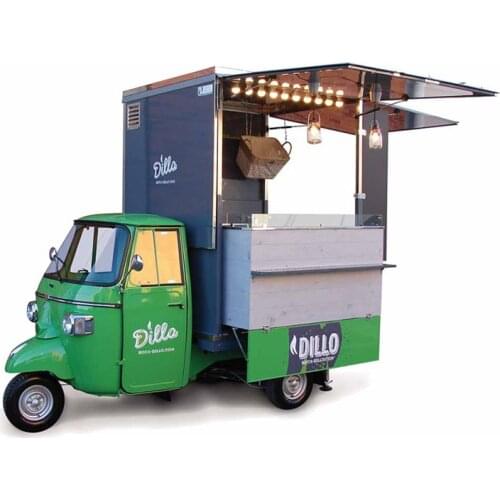 USA Electric Ape Tricycle Classic Food Truck Trailer Mobile Kitchen Ice Cream Vending Cart For Sale