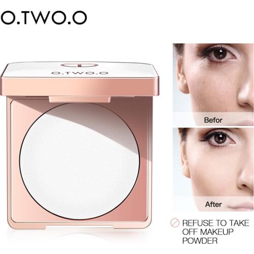 O.TWO.O Makeup Face Pressed Powder Oil Control Setting Powder Soft Smooth Finish Waterproof Face Loose Powder Brighten Cosmetic