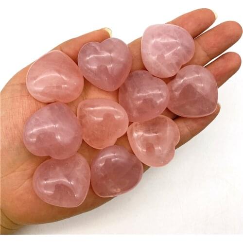 Beautiful 1pc Natural High Quality Pink Crystal Rose Quartz Heart-shaped Love Healing Gemstone Natural Quartz Crystals