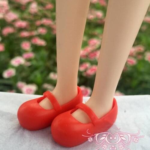 Red Fashion Shoes For Blythe Dolls 1/6 Jelly Shoes For Licca Doll Flat Shoes For Momoko Mini Shoes For 1/6 BJD Doll Accessories