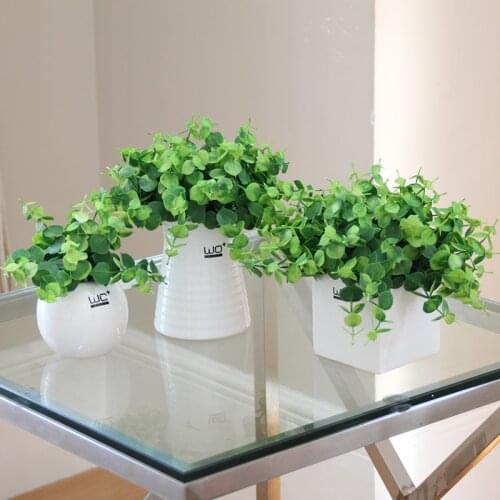 Creative Artificial Potted plants set Simulation clover flowers green grass Small bonsai gardening pot culture office Home Decor