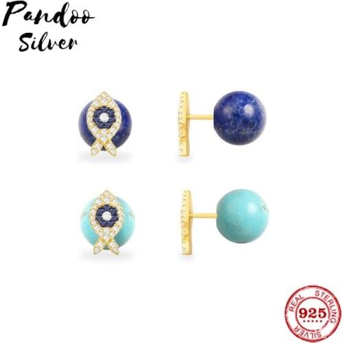 Fashion Charm Silver Original 1:1 Copy,Single Gold Sterling Silver Lucky Blue Fish Stud Earrings Luxury Jewelry Gift for Female