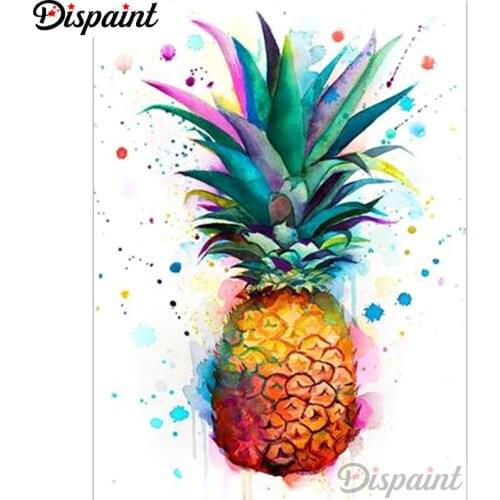 Dispaint Full Square/Round Drill 5D DIY Diamond Painting "Colored pineapple" Embroidery Cross Stitch 3D Home Decor A12716