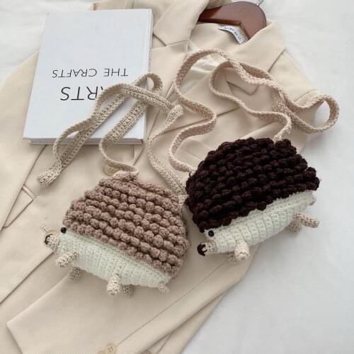 Cute Hedgehog Material Set for Knitting Coin Phone Bag Handbag DIY