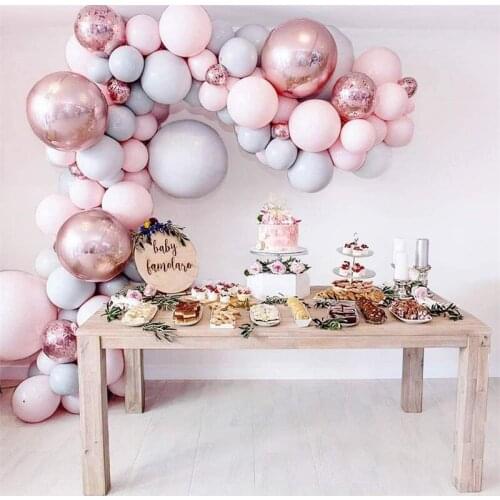 Macaron Pastel Balloon Arch Garland Kit Birthday Party Decorations Wedding Kids Baby Shower Balloon Pink Green Confetti Balloons