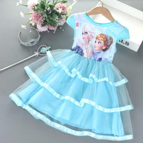 Girls Queen Elsa Dresses Elsa Elza Costumes Princess Anna Dress for Girls Party Vestidos Fantasia Kids Girls Clothing Elsa Dress