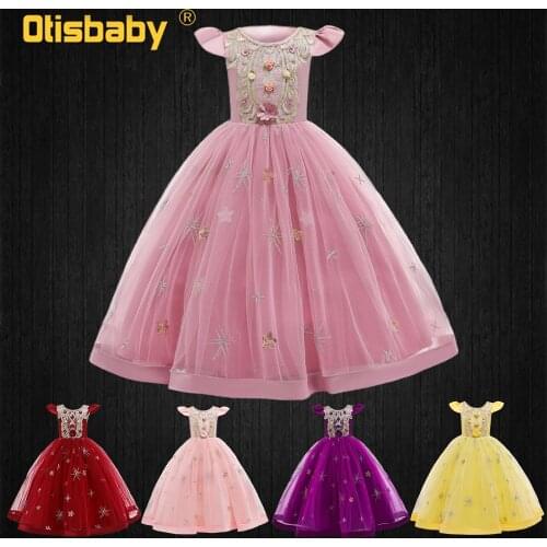 Celebrity-Inspired Dresses for Girls Tulle Floral Children Eleghant Wedding Dress Graduation Ceremony Kids Long Evening Dresses