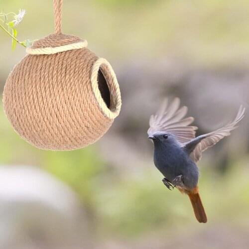 Swing Hammock Hand-woven Birds Nest Home Decoration Decorations Toys Hamster Hemp Rope Woven Version Parrot Coconut Shell House