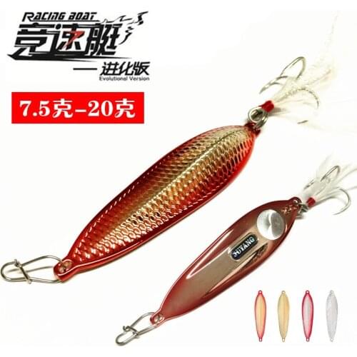 JuYang Racing boat lures Simulation bait 7.5g 10g 15g 20g God Red Silver Contain fishhook Artificial Bait Fishing lures