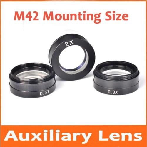 2X 0.3X 0.5X Industrial Single Monocular lens video microscope Lens auxiliary objective XDC-10A lens objective M42 Mounting