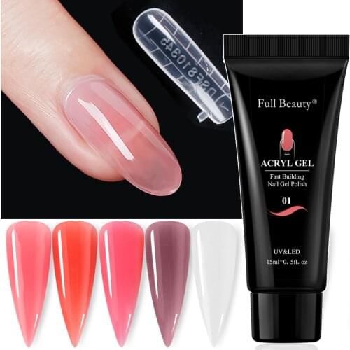 15ml Nail Extension Gel Crystal Pink White Clear UV Builder Gel Nails Quick Extensions Forms Acrylic Nail Art Gel Polish NT1809