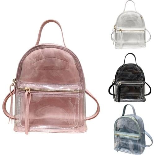 Transparent Backpack Women Casual Fashion High Quality Ladies Backpack Transparent School Bag Travel Bag