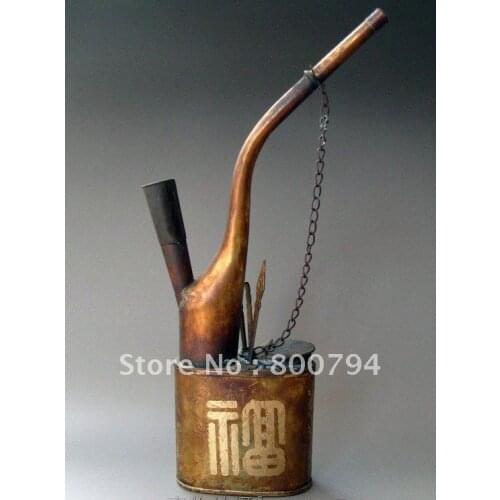Rare Qing Dynasty Copper pipe,1842,free shipping