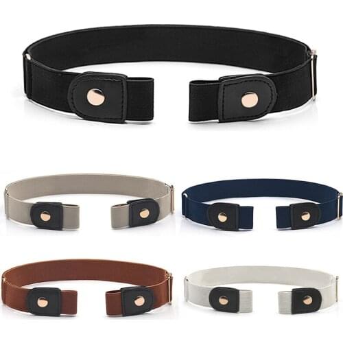 New Unisex Buckle-Free Elastic Belt For Jeans Pants Dress Stretch Waist For Women Men No Buckle Without Buckle free Belts
