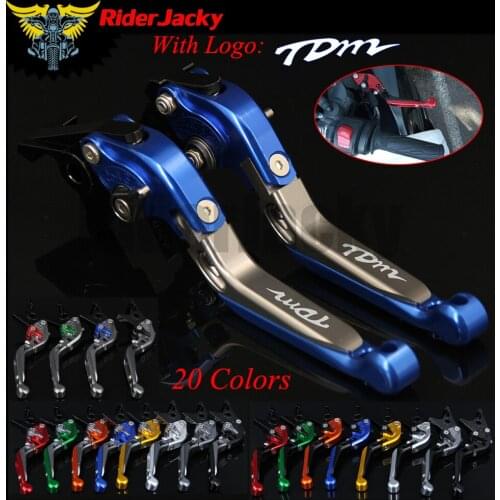 RiderJacky LOGO "TDM" Motorcycle CNC Brake Clutch Levers For Yamaha TDM 850 1991-2002 2000 2001 Adjustable Extendable Foldable