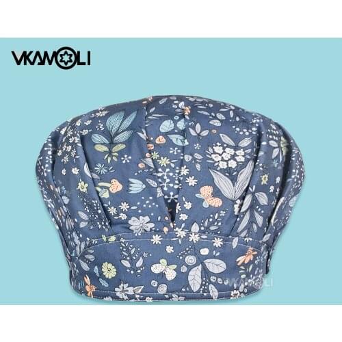 Scrub Cap Elastic With Cordlock Adjustable Nursing Work Hats Chef Cooking Caps Dust Proof cap for Women and man