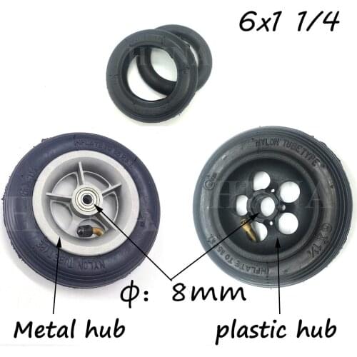 6x1 1/4 Wheels Inner Tube Tire for 6*1 1/4 Inflation Wheels Wheelchair Pneumatic Gas Mini Electric Scooter Tyre Accessories
