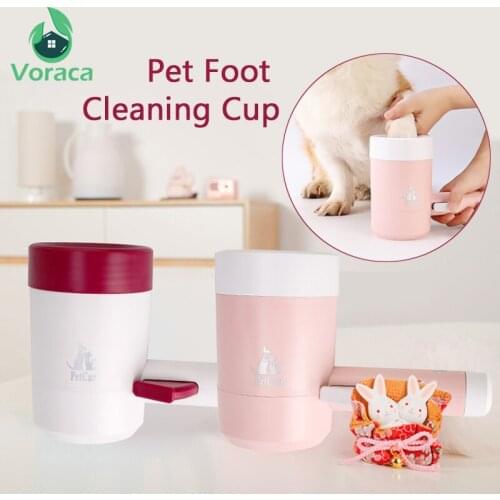 Silicone Soft Pet Foot Washer Cup Combs Manual Pet Cat and Dog Foot Cleaning Cup Paw Cleaning Tool Manual Button Cleaner
