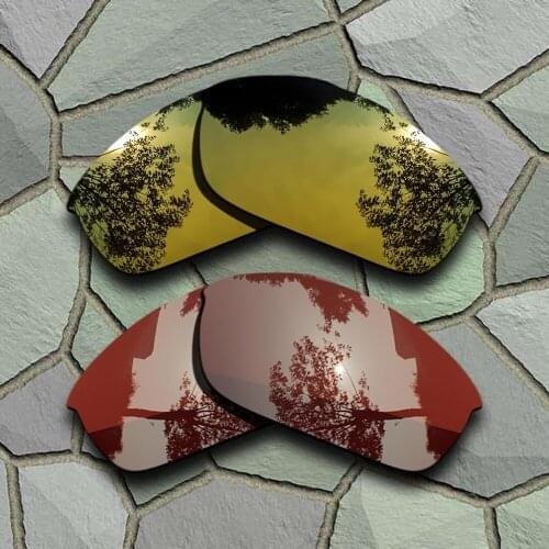 Yellow Golden&Bronze Brown Sunglasses Polarized Replacement Lenses for Oakley Flak Jacket