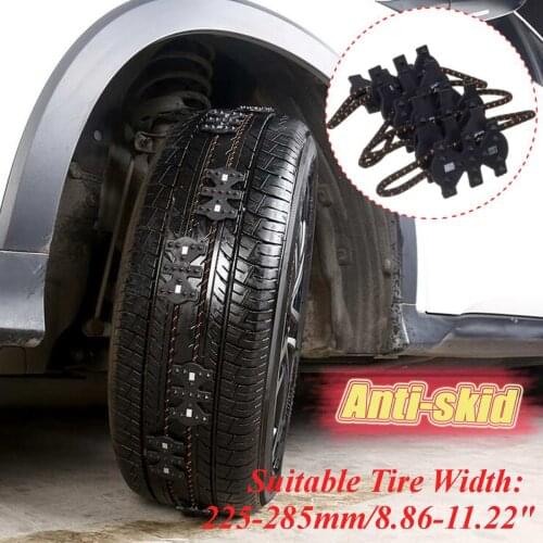 Universal Car Snow Tire Chain Beef Tendon Anti Skid Belt Widened Vehicles Winter Non Slip Track Applicable Tire 225-285mm