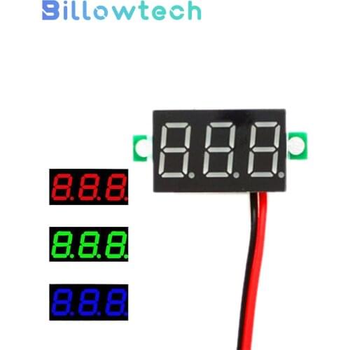 0.36 Inch 0.36'' DC 4.7-32V 3 Digit Display Voltmeter Mini LED Digital Panel Volt Voltage Meter Instrument Red/Blue/Gree