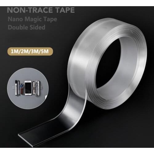 1/2/3/5M Nano Magic Tape Double Sided Tape Transparent NON-Trace Reusable Traceless Washable Adhesive Removable Gadgets Sticker