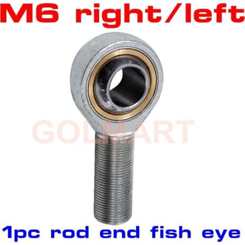 1pc M6 SA6T/K hole 6mm metric fish eye Rod Ends bearing male thread ball joint bearing right left hand