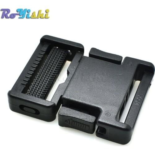 100pcs/pack 1-1/4" Plastic Side Release Buckles For Paracord Survival Bracelets Black Webbing 30mm