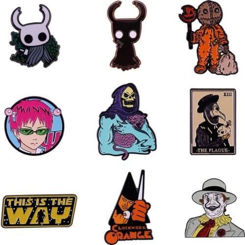 12pcs/lot E2939 Anime Figure Metal Enamel Pins Collar Pin Brooches for Women Men Brooch Badge Lapel Jewelry