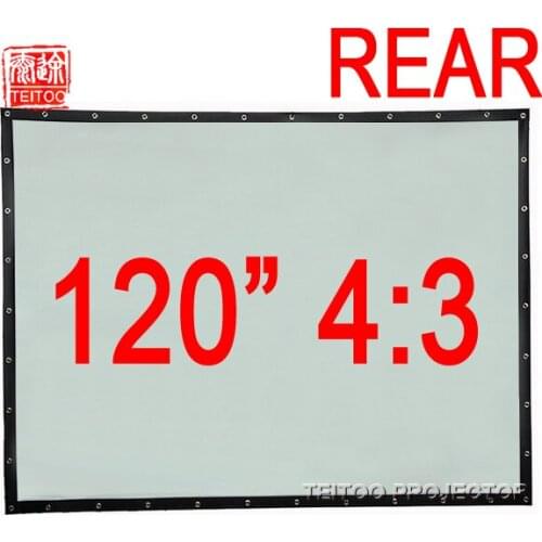 120 Inches 4:3 Professional PVC Back Rear Projection Screen Curtain Film for Any 3D HD LED Android Projector Data Show