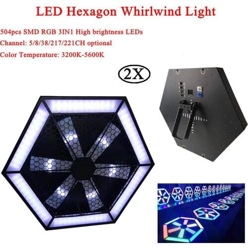 2Pcs/Lot 200W LED Hexagon Whirlwind Light Stage Lighting effect DMX 512 Club Disco Party Ballroom KTV Bar DJ Projector Spotlight