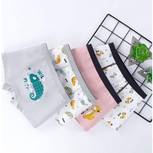 4Pcs/lot Boys Panties Cotton Boxer Shorts Underpants Kids Cartoon Pantie Size 6 14 13 16 12 Years Teen Boy Children Underwear