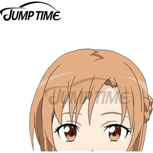 Jump Time 13 x 9.5cm For Asuna Peeker Sword Art Online Car Sticker Vinyl Occlusion Scratch Personality Waterproof Window Decal