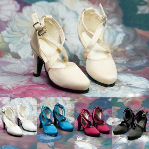 D01-P616 children handmade toy 1/3 uncle Doll clothes BJD/SD doll props Accessories Pointed satin elegant high heels 1pair