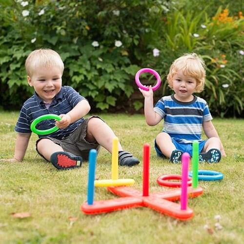 Children Throwing Toys Funny Set Hoop Ring Plastic Toss Quoits Garden Game Pool Toy Kids Sports Toys Movement Ability Developing