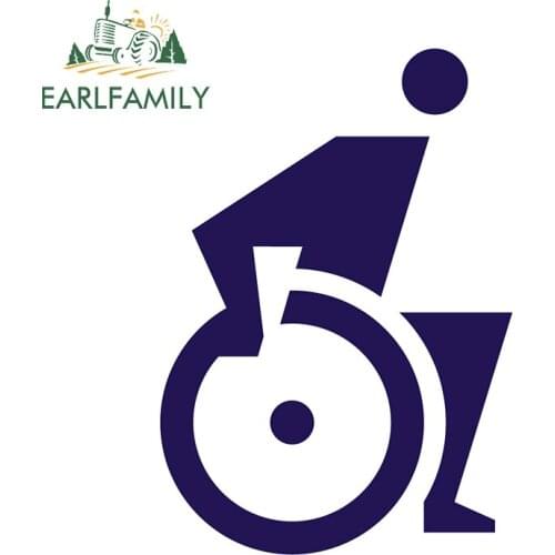 EARLFAMILY 13cm x 9.1cm for Disabled Sign Funny Car Stickers Camper Vehicle Decal Waterproof Occlusion Scratch Windshield Decor