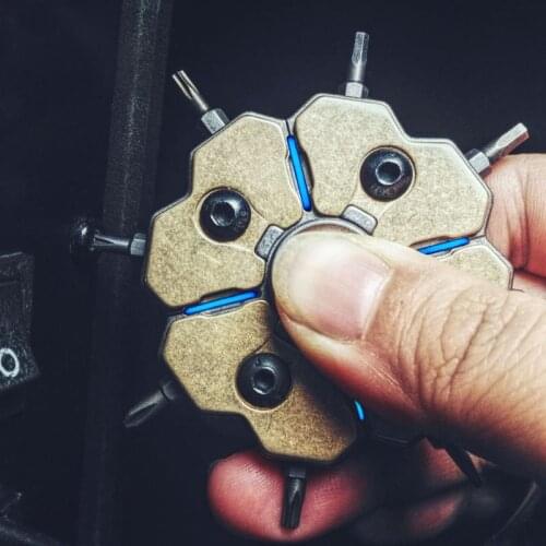 EDC Titanium Alloy Wrench Plum Wrench Multi-Function Tool Rotating Decompression Glow Toy Outdoor Camping Equipment