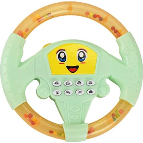 Electric Simulation Steeling Wheel Toy with Light Music Kids Early Education Puzzle Vocal Copilot Steering Wheel Musical Toys